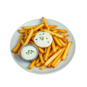 Große Pommes mit Dip