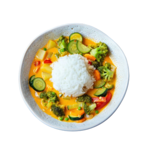 Mildes Veggie Curry mit Reis