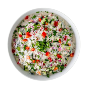 Gurken-Raita mit Zwiebeln