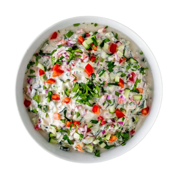 Gurken-Raita mit Zwiebeln
