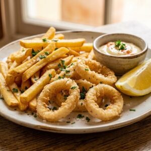 Calamari Romana mit Pommes