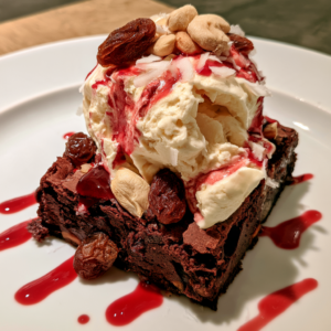 Brownie mit Vanilleeis